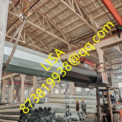70FT Dodecagonal Hot Dip Galvanized Transmission Steel Pole with Bitumen Painting and Sack Wrap