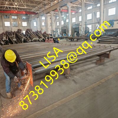 6M/7M/8M Q235B Hot Dip Galvanized Steel Traffic Poles with Base Plate for Traffic Signals and Road Signs