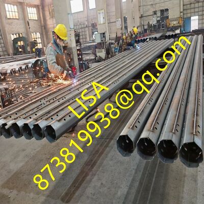 35FT 500KG Load Hot-dip Galvanized Philippines Octagonal Distribution Steel Poles 