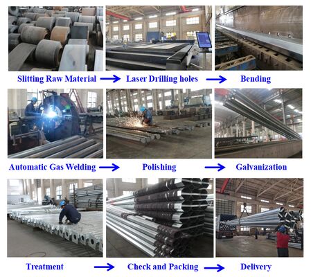 Customized Polygonal Hot Dip Galvanized Traffic Signal Steel Pole