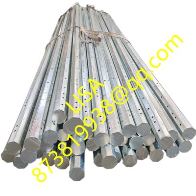 Hot Dip Galvanized Octagonal Steel Pole with ASTM A572 Material and 25FT-45FT Height for Distribution Lines
