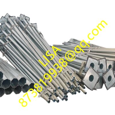 9M Height Hot-dip Galvanized Q235B Steel Lighting Pole for Street and Park Illumination