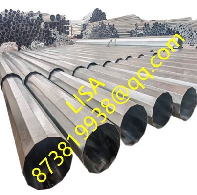 50FT 55FT ISO Certified Hot Dip Galvanized Polygonal Steel Poles with Two Segments