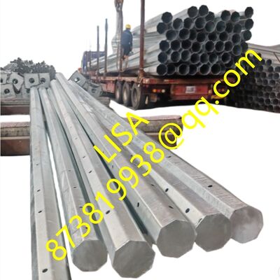 Hongxin 40FT Hot-dip Galvanized Steel Utility Pole with 345Mpa Yield Strength