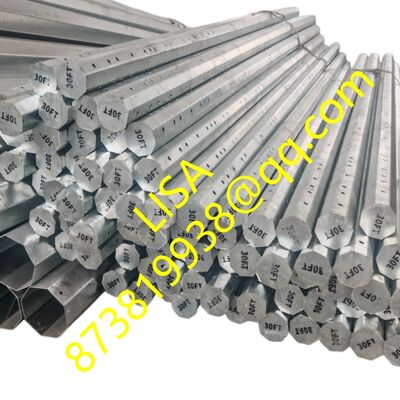 Philippines Nea Standard 30FT Galvanized Octagonal Steel Pole with 3mm Thickness and 500KGS Min Break Load 