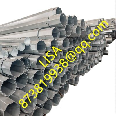 12M Height Octagonal Galvanized Steel Pole with 5kN Load for Power Lines