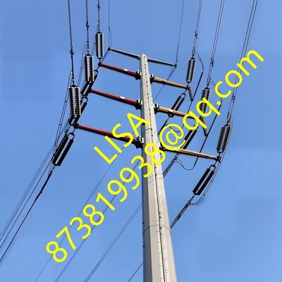 35KV Q355B Double Circuits Transmission Steel Pole Hot-dip Galvanized 15M-22M Polygonal Steel Utility Pole