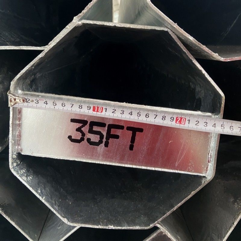 35FT 15KV Power Distribution Pole Q345 Octagonal Galvanized Utility Power Pole
