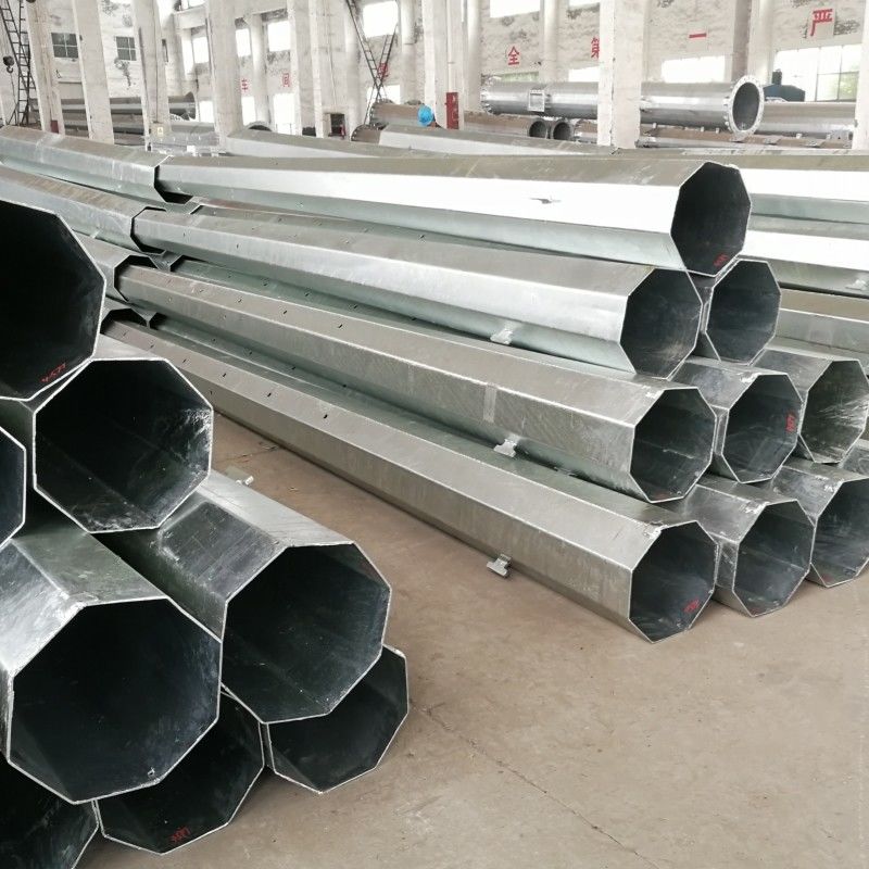 2.5mm Transmission Line Electric Steel Pole Octagonal Galvanized Steel Utility Pole