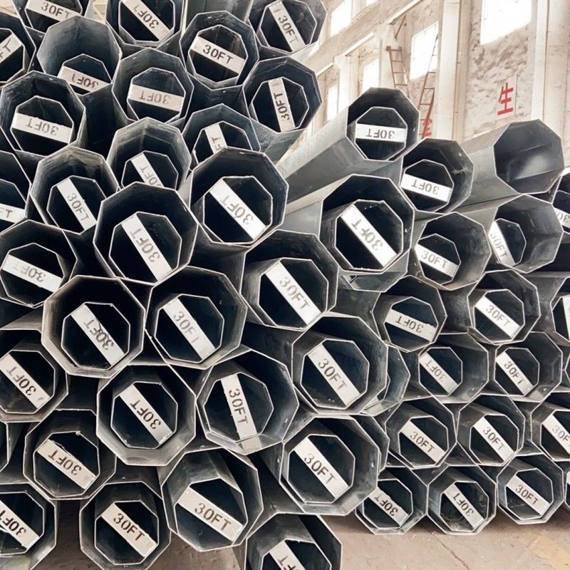 Q345 500KGF Galvanized Octagonal Pole Philippines 15kv Galvanized Pipe Post