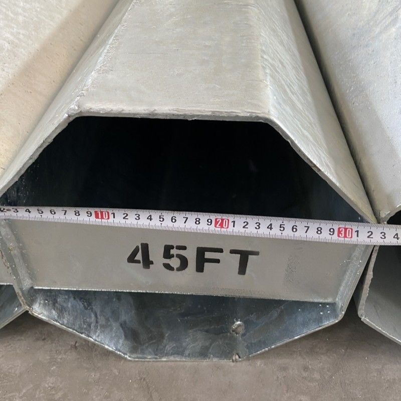 750KGF Q355B Electric Powerutility Pole Octagonal Hot Dip Galvanised Octagonal Pole