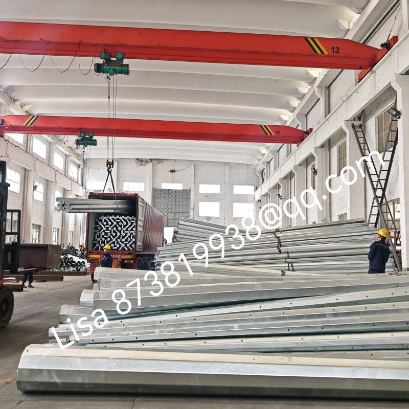 30FT 2 Segments Gr50 Octagonal Metal Utility Pole Hot Dip Galvanized