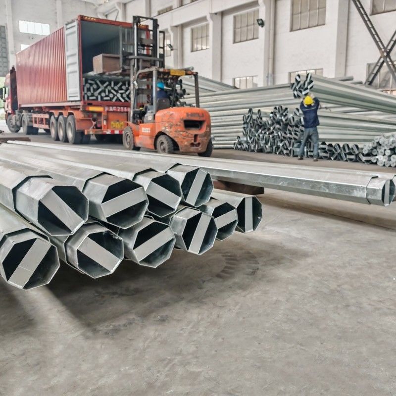 25FT 30FT 35FT 40FT Hongxin Monopole HDG Octagonal Distribution Steel Pole