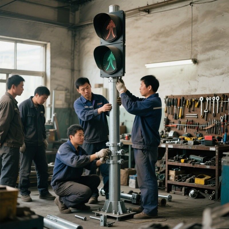 Galvanizing Thick Min Average Over 86 Microns Q355/Q235 Street Light Pole Material for Construction