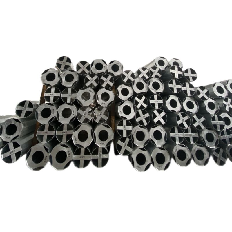 355 Mpa Dodecagonal Hot-Dip Galvanized Steel Pole 2000 KGF 80FT For Sub-Transmission