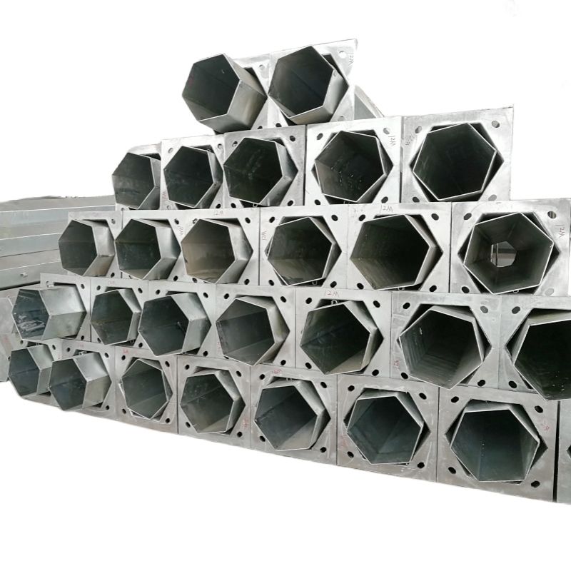 Hongxin 2-Segments 12M Octagonal Steel Lighting Pole Hot Dip Galvanized Lamp Pole
