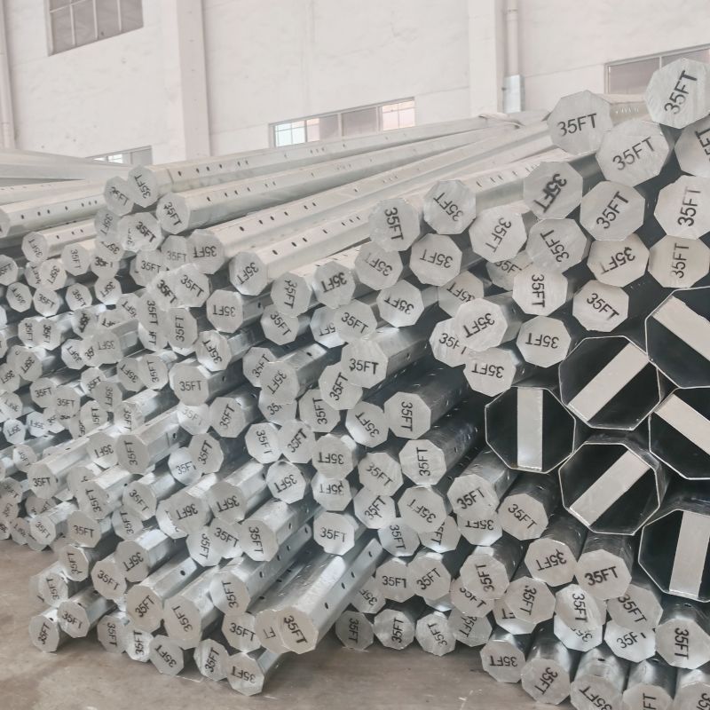 Hot Roll Steel Q355 35FT Electric Steel Pole with 500KGF Load Octagonal Shape & Galvanized Surface