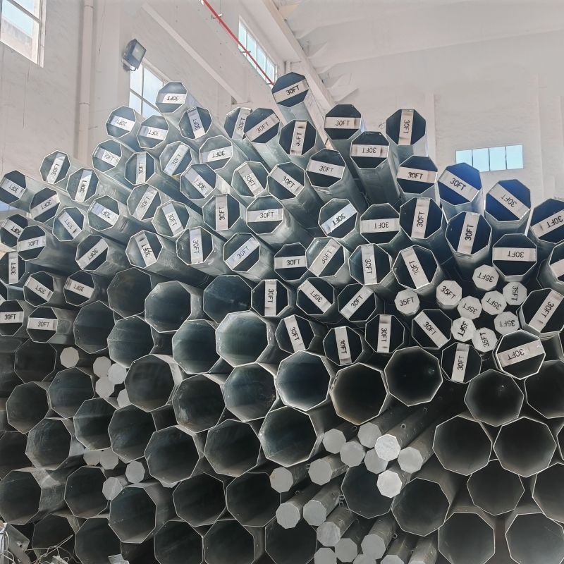 Hongxin Hot Galvanizing Overhead Line Slip Joint Burial Type 35FT Steel Poles
