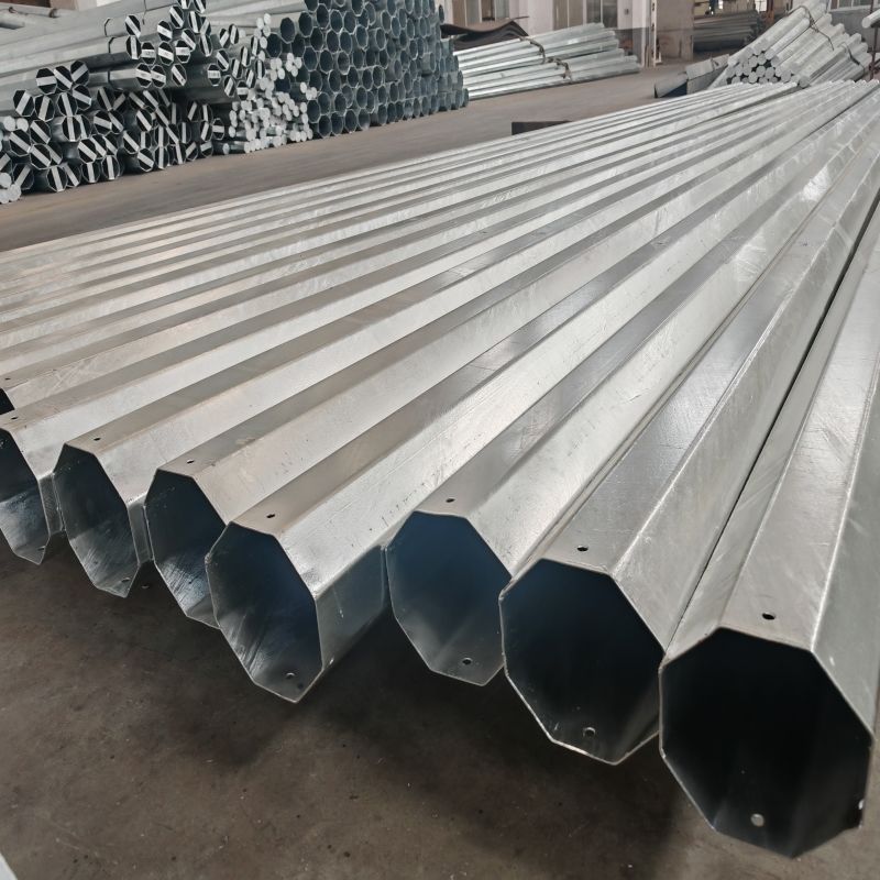Hongxin Hot Dip Galvanized Philipines Nea Standard Octagonal Distribution Steel Pole 25FT 30FT 35FT 40FT 45FT