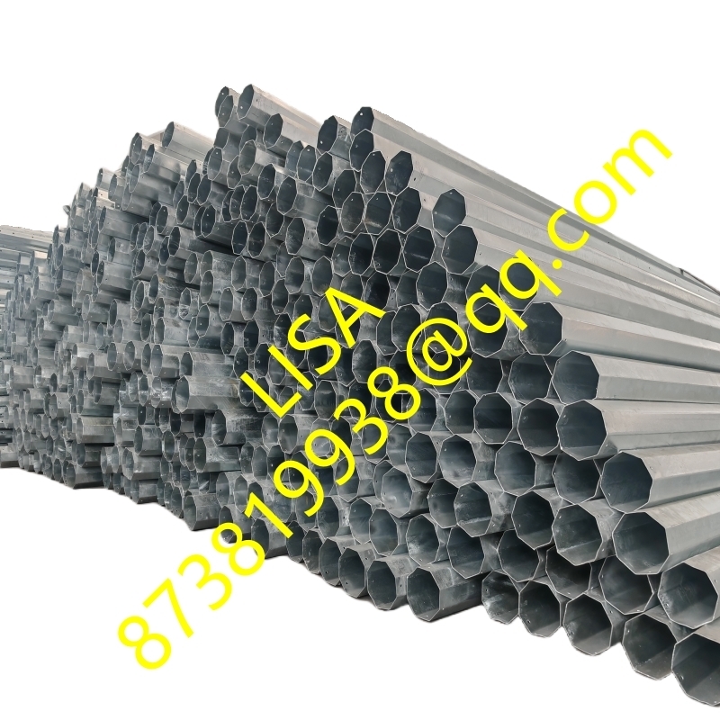 Hongxin 13.8kv 25FT 30FT 35FT 40FT 45FT 50FT Galvanized Octagonal Distribution Steel Poles