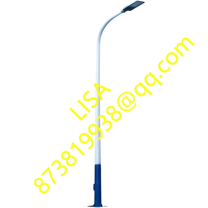 9M Single Arm Curved End Q235 Hot dip Galvanized 3mm Thick Steel Lighting Poles