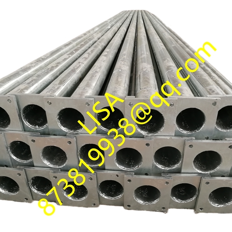 20FT 25FT 30FT Round Tapered Hot Dip Galvanized Q235 Steel Lighting Pole with Single/Double Arm