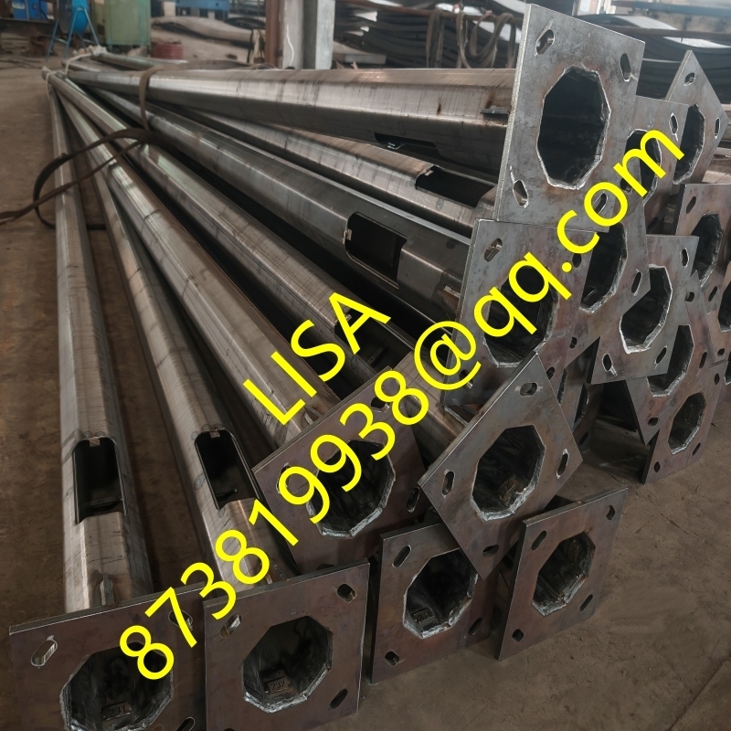 Q235B 30FT Octagonal Tapered Hot Dip Galvanized Steel Lighting Pole with Single/Double Arms