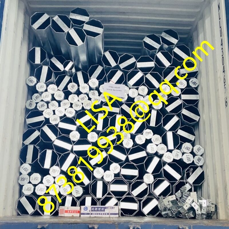 35FT Hot Dip Galvanized Electric Steel Pole with 500KGF Min Break Load for Power Distribution
