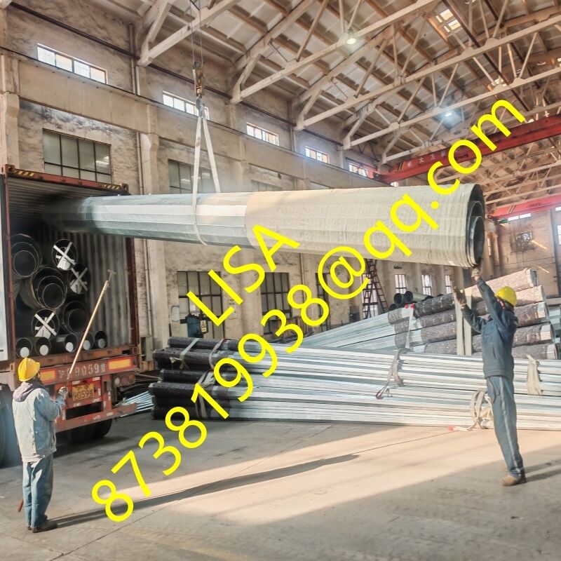 90FT Height Dodecagonal Hot Dip Galvanized Transmission Steel Pole for Electric Power Transmission