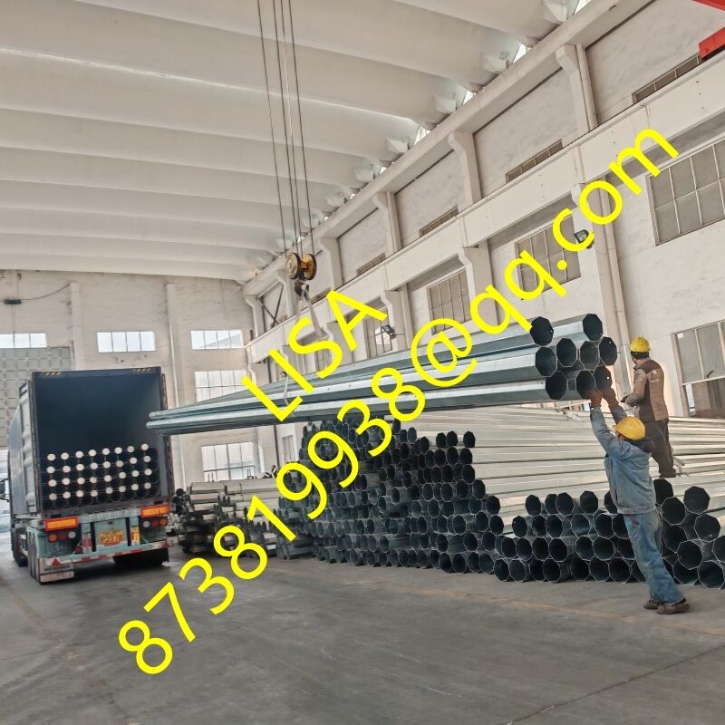 35FT 500KG Load Hot-dip Galvanized Philippines Octagonal Distribution Steel Poles 