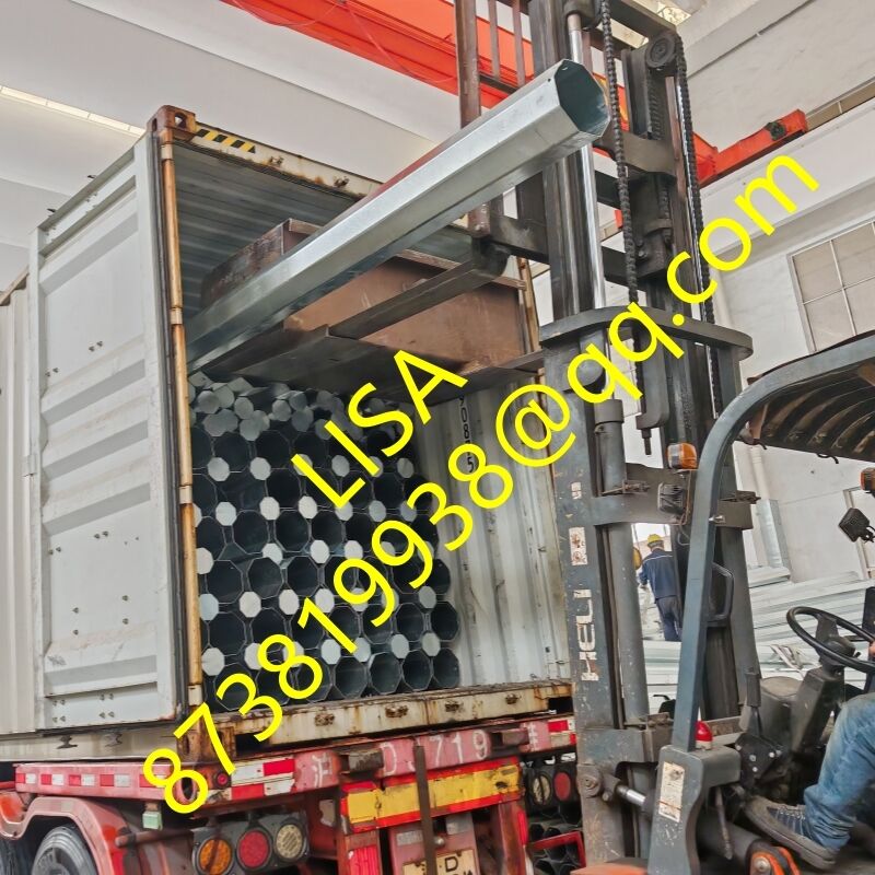 Philippines NEA Standard Hot-dip Galvanized Octagonal Steel Pole with 500KG Min Break Load