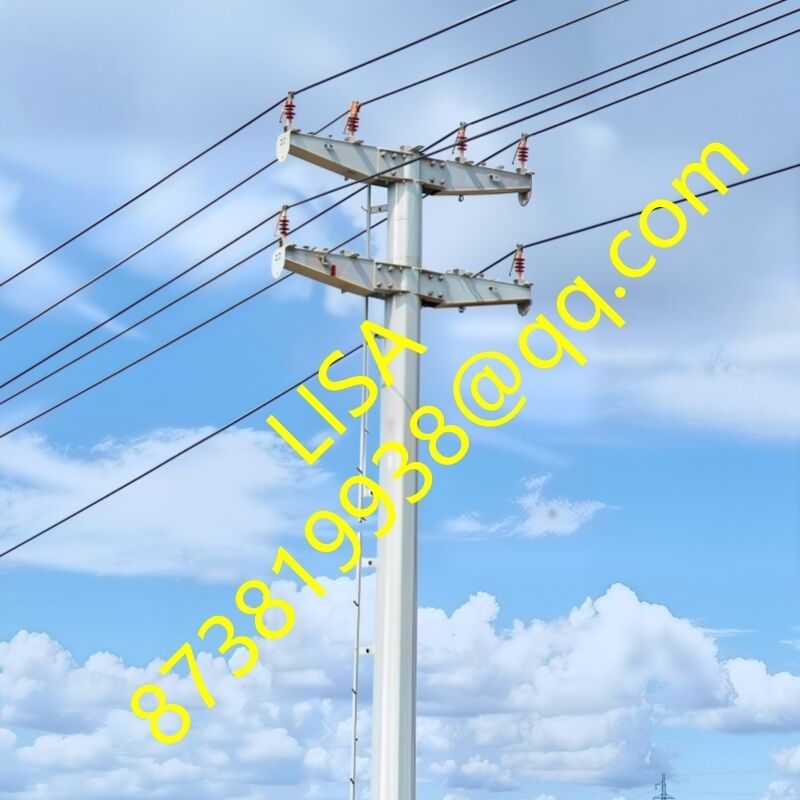 35KV Q355B Double Circuits Transmission Steel Pole Hot-dip Galvanized 15M-22M Polygonal Steel Utility Pole