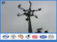 3mm Monopole Telecommunication Tower powerline poles , long life span electric post