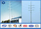 110KV 220KV Hot Dip Galvanized Electrical Power Pole , Transmission Line Tubular Steel Poles