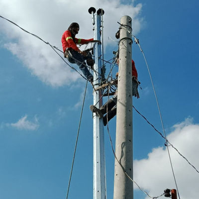 25FT'den 45FT'e kadar elektrikli çelik direği Davao Nea Standart Galvanizli Çelik direği