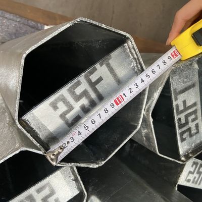 Q345 2.5mm Galvanizli Elektrik direği Filipinler Nea Standart Metal Elektrik direği 25FT