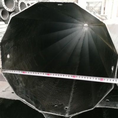 S355JR 50FT 1200KGF Overhead Line Dodecagonal Galvanized Steel Transmission Pole