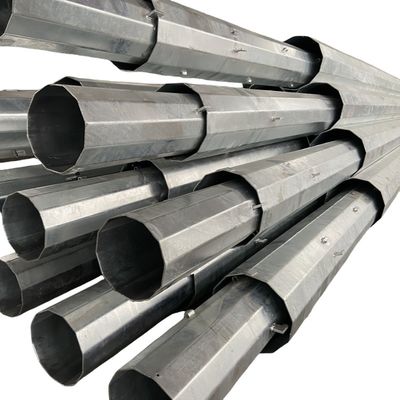 90FT Çokgen Transmisyon Çelik direği Sıcak Galvanize Güç Çelik Transmisyon direği
