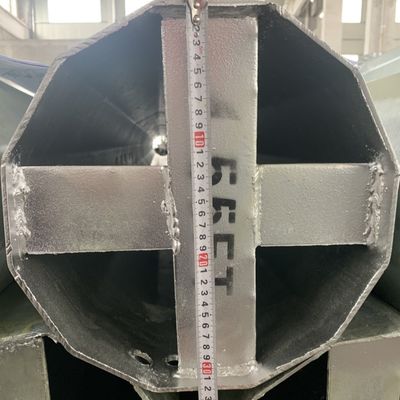 55FT 69KV Galvanized Steel Transmission Pole Electric Utility Pole  8.0mm