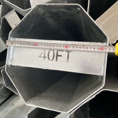 40FT 12192mm 3.0mm Elektrikli çelik direği Q355B Sıcak Dip Galvanizli Çelik Postalar