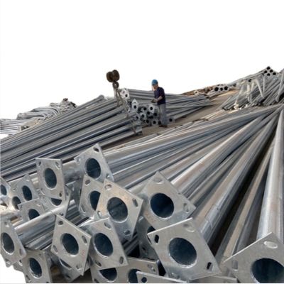 30FT 235Mpa Yuvarlak Tapered Pol Hot Dip Galvanize Güneş Çelik lamba direkleri