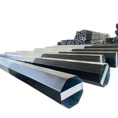 30FT Filipinler Dağıtım Çelik direği Bitümle boyanmış galvanize direği