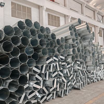 Hongxin Customized 30FT 35FT 40FT Octagonal Hot Galvanized Electric Steel Poles