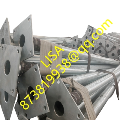 Hongxin Q235 Metal Light Pole Round Tapered Hot Dip Galvanized Street Lighting Pole