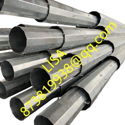 Hongxin Hot Dip Galvanized Polygonal Direct Embedded Tapered 90FT Transmission and Sub-transmission Steel Poles