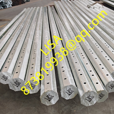 S355JR 30FT Distribution Steel Pole Hot Dip Galvanized Octagonal Direct Buried Steel Poles