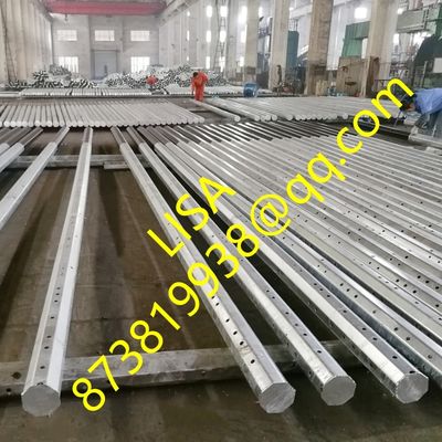 Philippines Nea Standard 25FT-45FT 15KV Octagonal Hot Dip Galvanized Electric Power Distribution Steel Poles