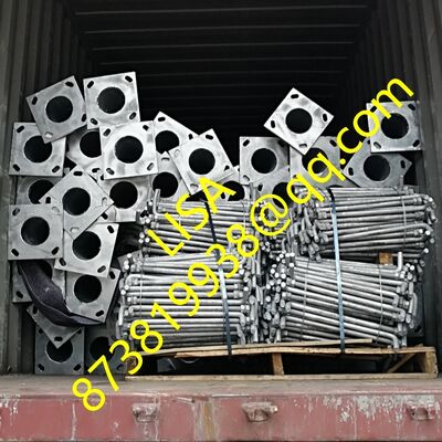 30FT Round Tapered Q235B Hot-dip Galvanized Solar Lighting Steel Poles with HDG Anchor Bolts