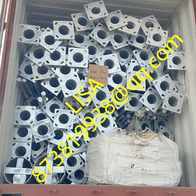 25FT-40FT Hot-dip Galvanized Steel Lighting Poles with Detachable Single/Double Arms for Street and Park Lighting