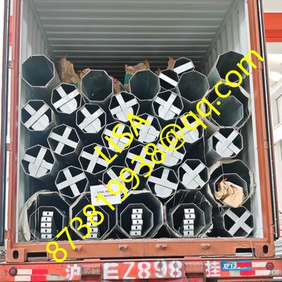 75FT Height Hot Dip Galvanized Transmission Steel Pole with Bitumen Painting and Sack Wrap